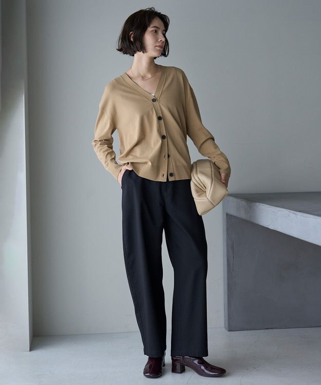 UNFILO カーブワイドパンツ ブラック