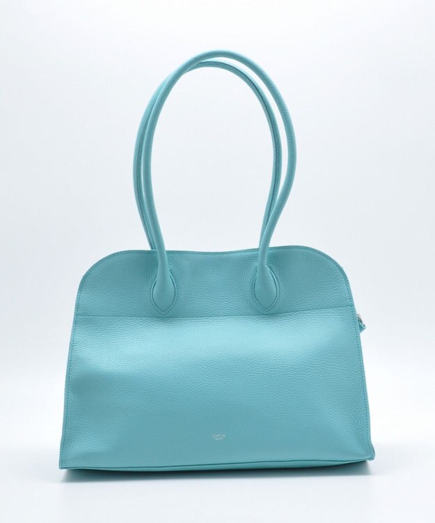 blancle シュリンクレザー ワイドボストン ロビンエッグブルー