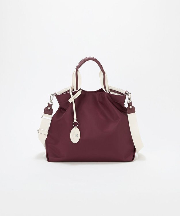 TOPKAPI 【TREASURE TOPKAPI】ストライプハンドル ナイロン 2way トートバッグ A4対応 ボルドー