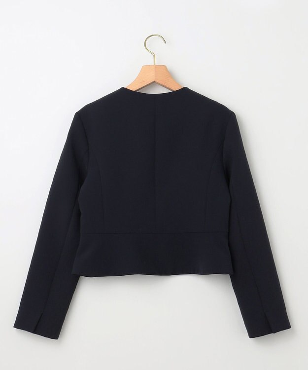 組曲 L 【WEB限定・KUMIKYOKU NAVY】コンフォータブルドレープ ノーカラージャケット ネイビー系