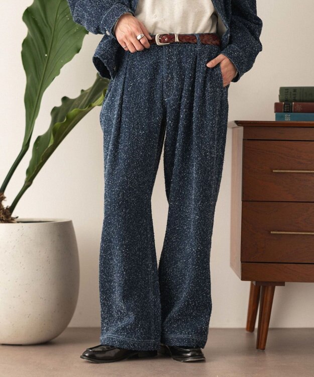 WEGO ネップデニムバギーパンツ デニムインディゴ