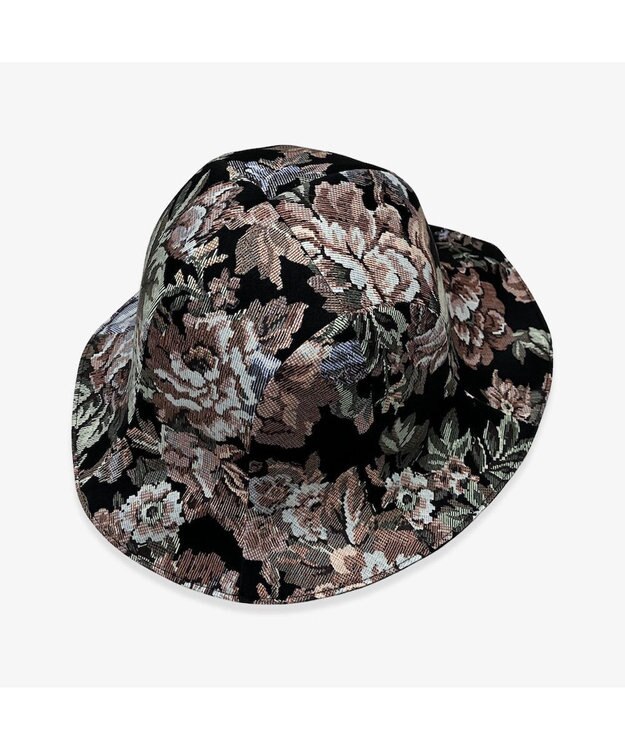 林八百吉商店 un chapeau  ジャガードチューリップハット ブラック