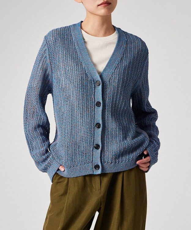 Paul Smith ラメミックス ニットカーディガン ターコイズ