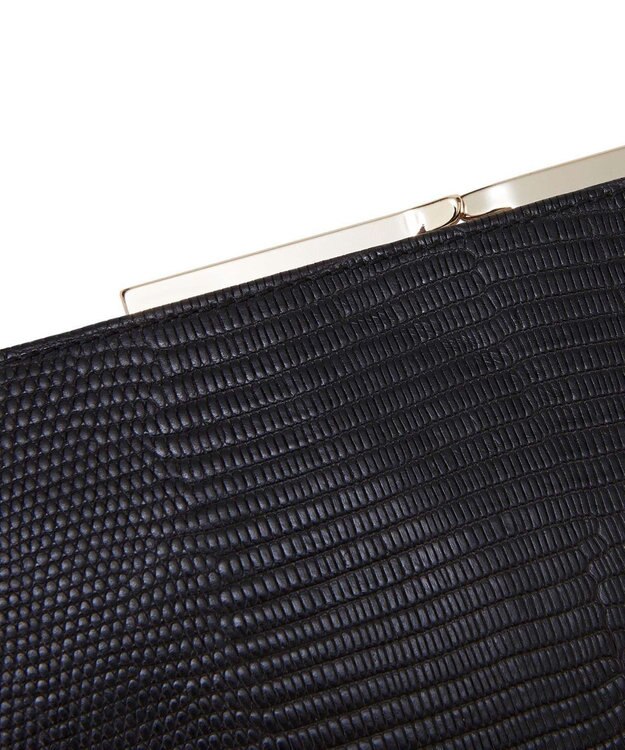 TOPKAPI 【TOPKAPI】イタリアンレザーリザード型押し がま口長財布 LUCIA ルチア ブラック