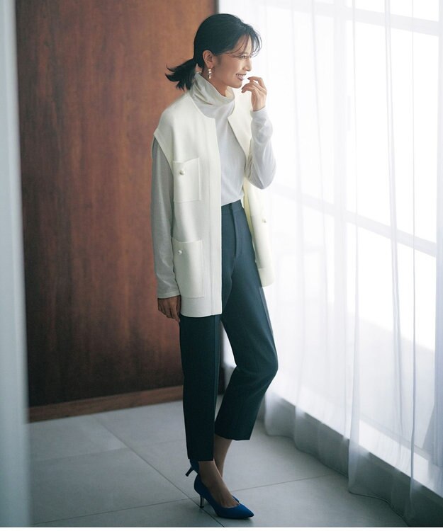 UNFILO 【VERYコラボ】パールボタンニットジレ オフ