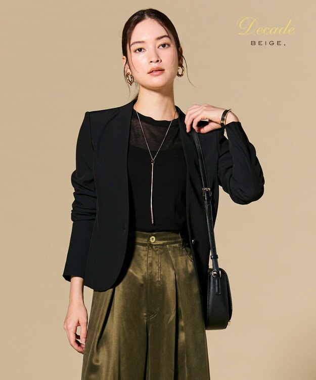 BEIGE， 【セットアップ対応】LUIZA / ノーカラージャケット Black