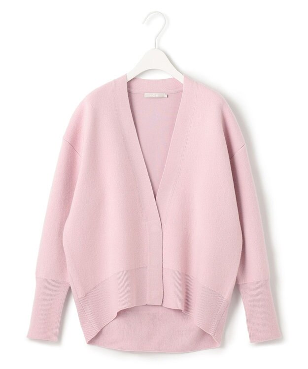 ICB 【洗える】ウールカシミヤ Vネックカーディガン ピンク系