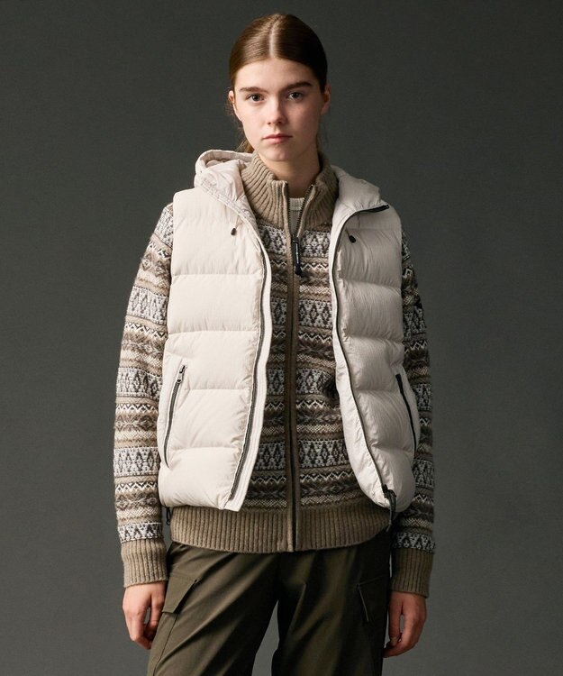 JOSEPH ABBOUD MOUNTAIN 【軽量/ソフト】ラム×モールジャカード ニットブルゾン アイボリー系7