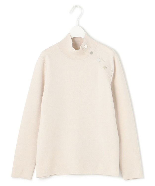 ICB L 【洗える】ウールブレンドスムース ハイネックプルオーバー トープ系