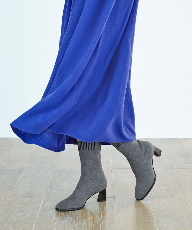 steppi 【洗える】ウール混 ストレッチブーツ グレー