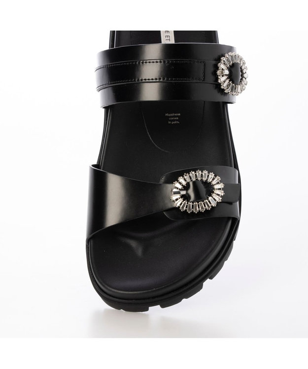 MODE ET JACOMO <MODE ET JACOMO>ビジューベルトフットベッドサンダル ブラック