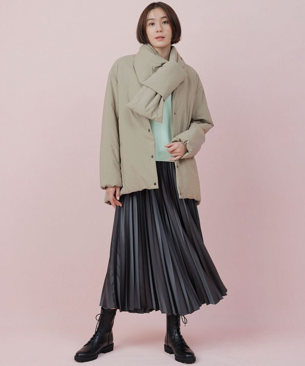 23区 ウールブレンド バック パール ニット スモーキーグリーン系