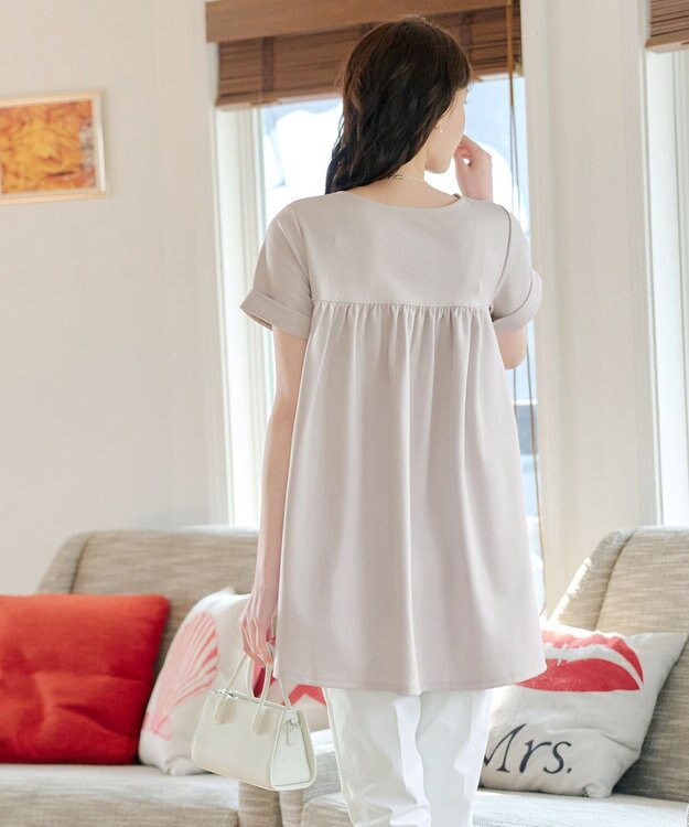 Tiaclasse 【UVカット・吸水速乾】 “きれい見え” バックフレアチュニック グレージュ