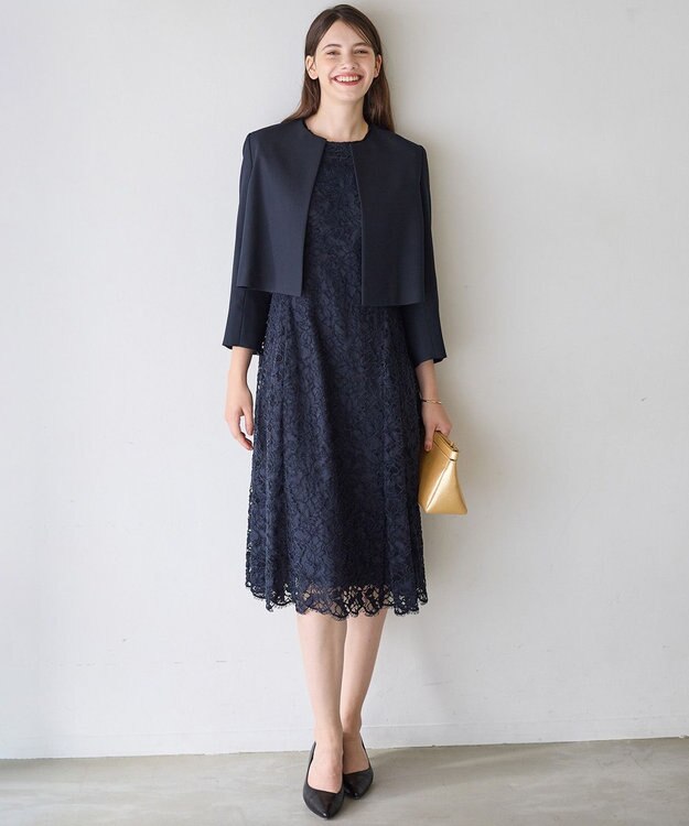 23区 S 【APPLAUDIR】バックサテンジョーゼット ジャケット ネイビー系