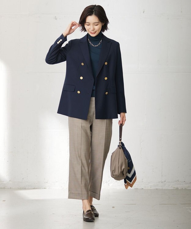 J.PRESS LADIES S 【洗える】50/2 T/Rウォッシャブルギャバ ジャケット ネイビー系