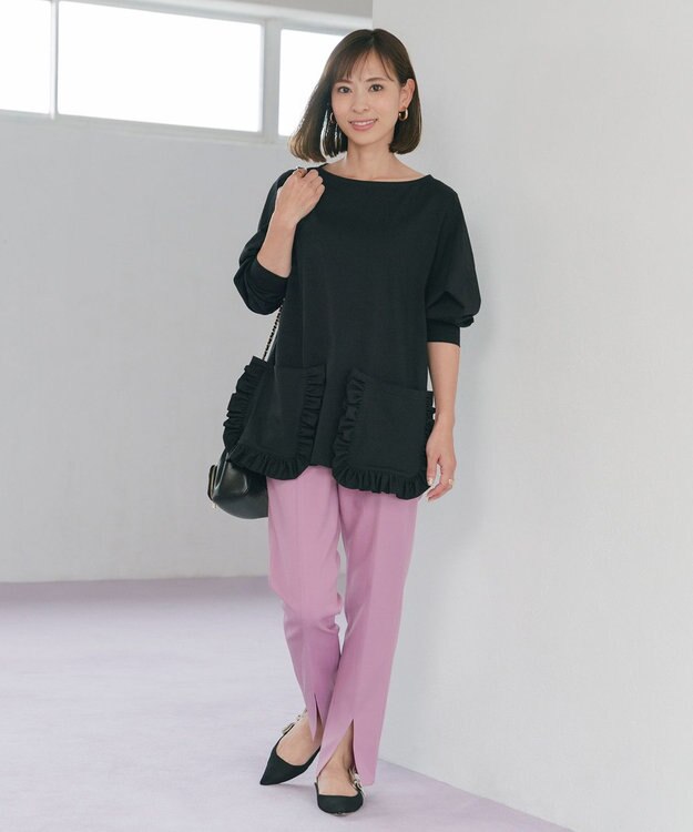 #Newans 【ANSWER for 神戸エレガンス】ウエスト調整可能　センタースリットパンツ ピンク系