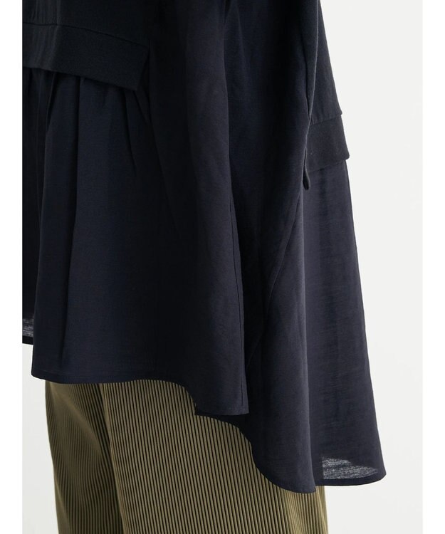 Green Parks カットドッキングフレアラインプルオーバー Black