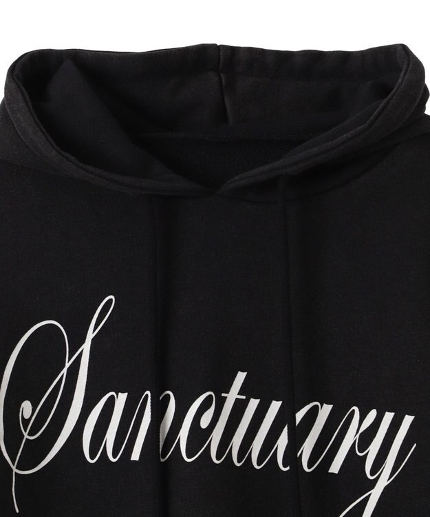 WEGO エンジェルプリントショートプルパーカー ブラック