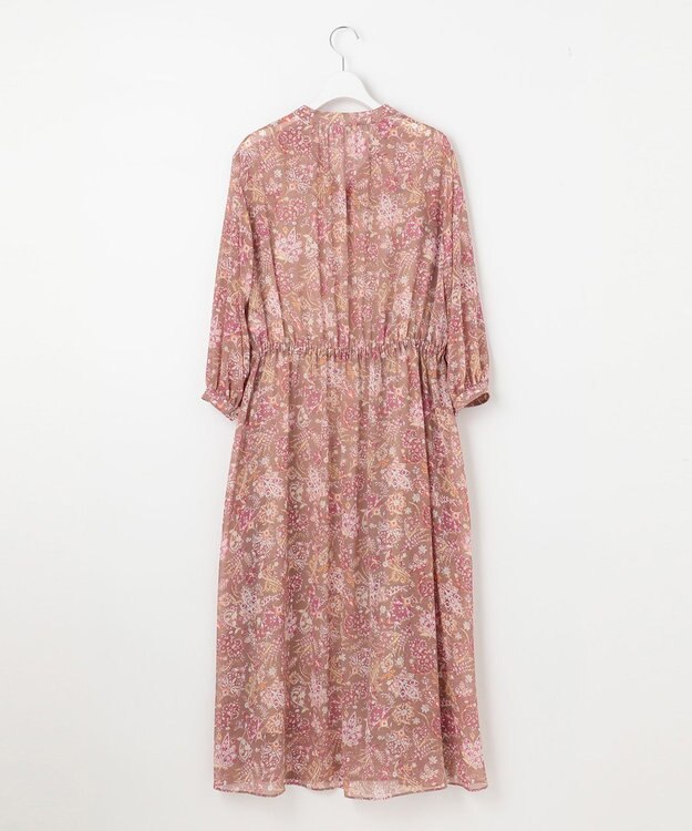 自由区 【速乾性・放湿性・防シワ性】サラサプリント ワンピース ブラウン系5