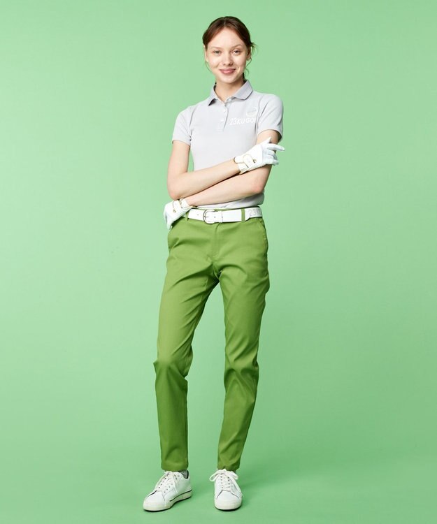 23区GOLF 長年愛される定番！【WOMEN】ハイパワーストレッチ ベーシックパンツ 挿し色で主役に カーキ系