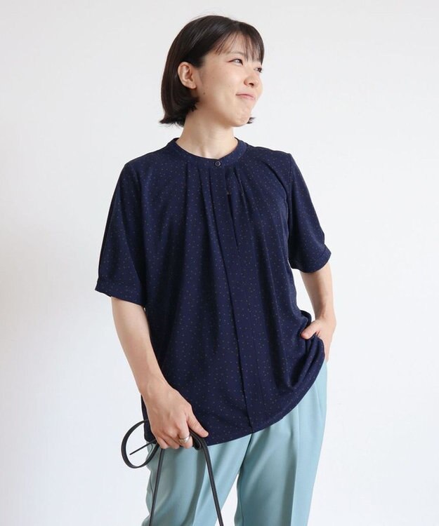 Green Parks ２ｗａｙ　５分袖ブラウソー Navy