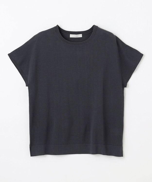 ANY 【接触冷感/UVカット/抗菌防臭/手洗い可/アンチピリング】ファンクションフレンチスリーブニット チャコール