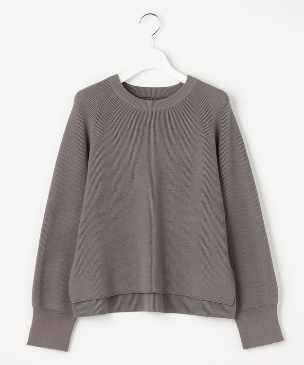 ANY SIS ニットレイヤード シャツ ツインセット チャコール×ブルー