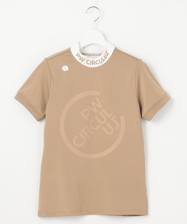 PW CIRCULUS 【UVカット / 吸水速乾 / 伸縮性抜群】【WOMEN】バックメッシュ切り替えモックT ゴルフウェア レディース ベージュ系