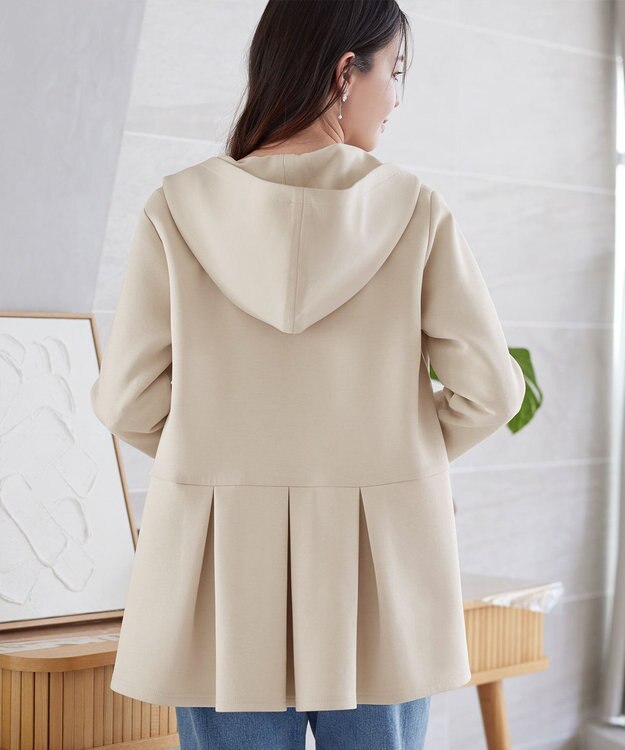 Tiaclasse ソフトダンボールバックフレアフーディー ライトベージュ