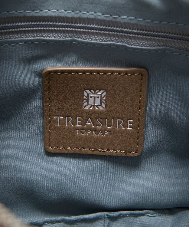 TOPKAPI 【TREASURE TOPKAPI】スムースレザー コンビ 2way ショルダー バッグ グレージュ