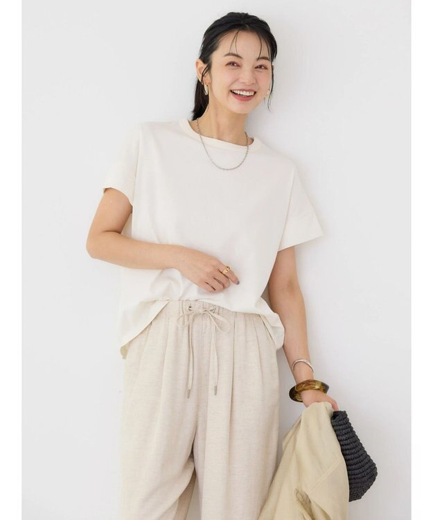 AMERICAN HOLIC 接触冷感ショートスリーブカットプルオーバー Ivory