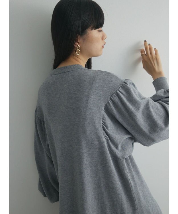 Green Parks armonia. 袖ボリュームニットワンピース Gray