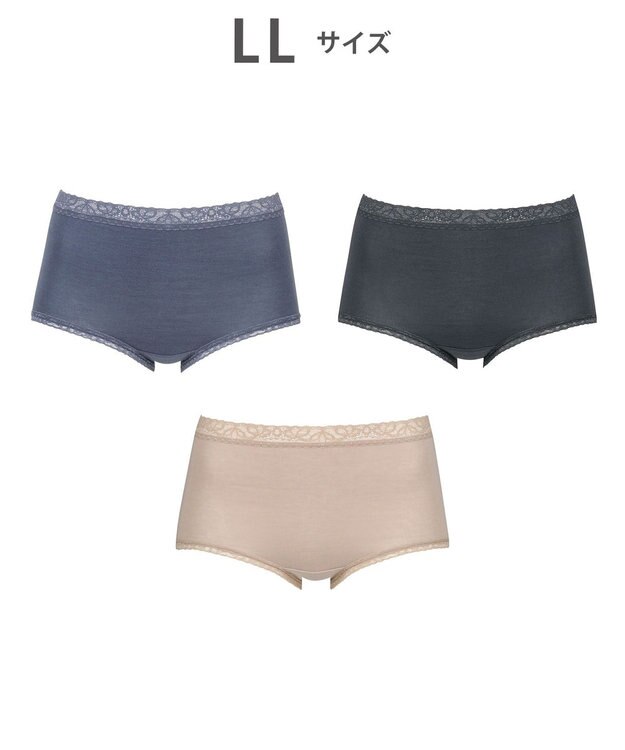 Wing 【お得なセット】 ショーツ ３枚セット 綿混(身生地部) ここちよいフィット感 【デイリーフィット やわらかコットン】 はきこみ丈ふかめ EC5830 ウイング／ワコール カカオ