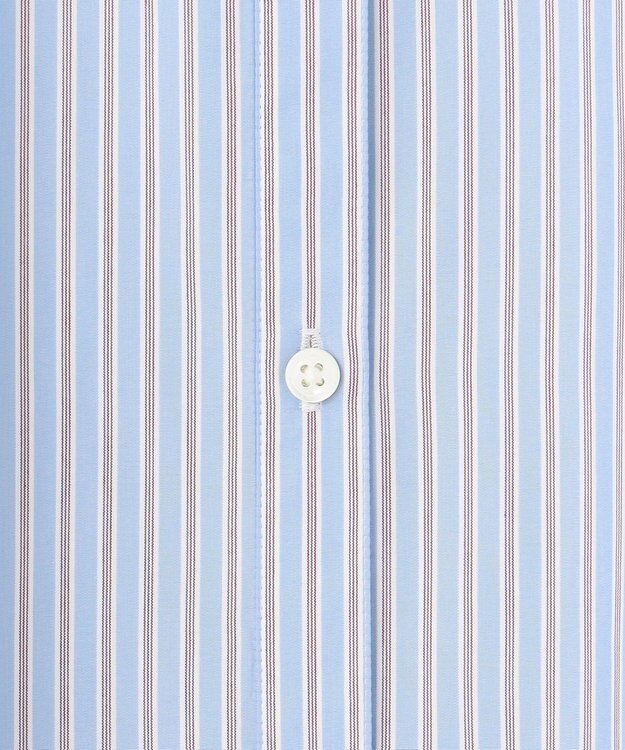 J.PRESS LADIES 【洗える】Betterコットンポリエステル ストライプ シャツカラーブラウス スカイブルー系1