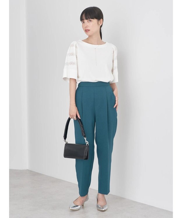 earth music&ecology テーパードパンツ Blue Green