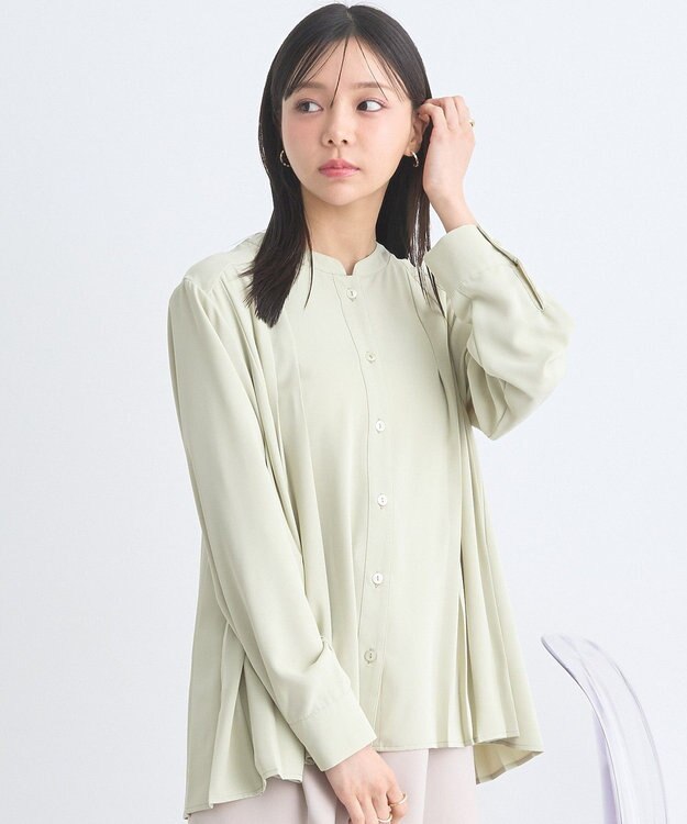 earth music&ecology バックプリーツブラウス Mint Green