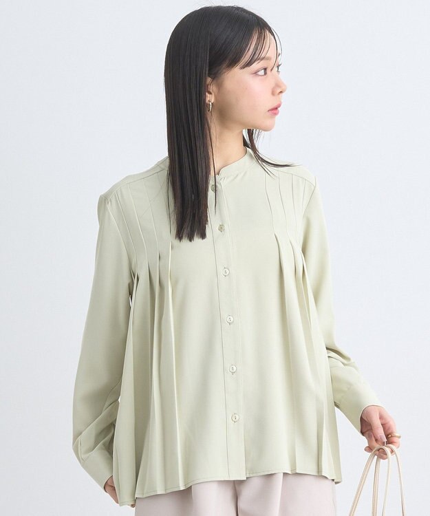 earth music&ecology バックプリーツブラウス Mint Green