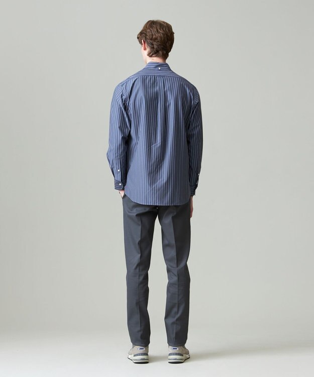 J.PRESS MEN KANEMASA マルチストライプジャージ シャツ ネイビー系1