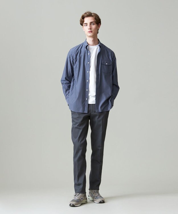 J.PRESS MEN KANEMASA マルチストライプジャージ シャツ ネイビー系1