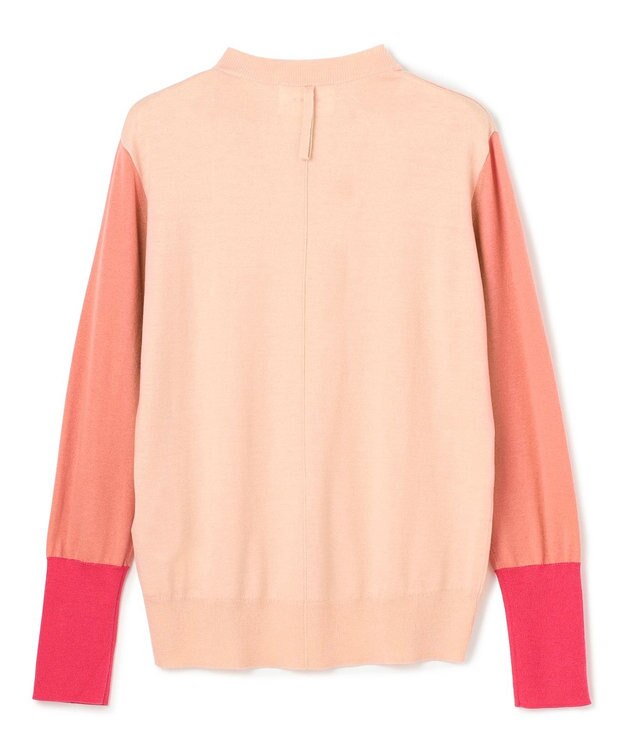 BEIGE， 【洗える】BURNET / カラーミックスVネックトップス Nude×Salmon×Pink