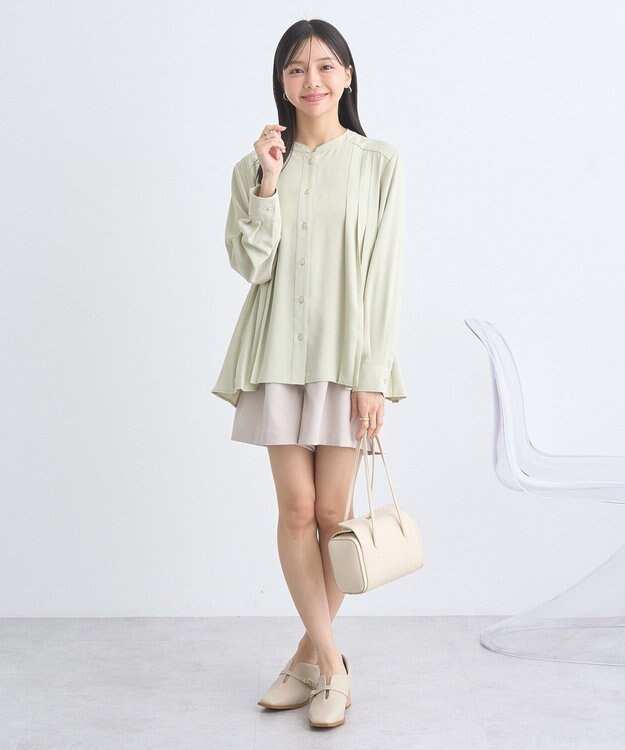 earth music&ecology バックプリーツブラウス Mint Green