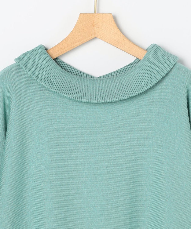 組曲 S 【加藤ローサさん着用 / 前後着用可】スムースストレッチロールネック ニット スモーキーグリーン系