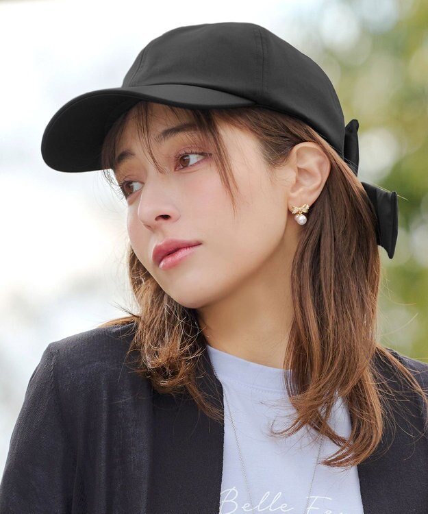 Tiaclasse オーバーリボンキャップ ブラック