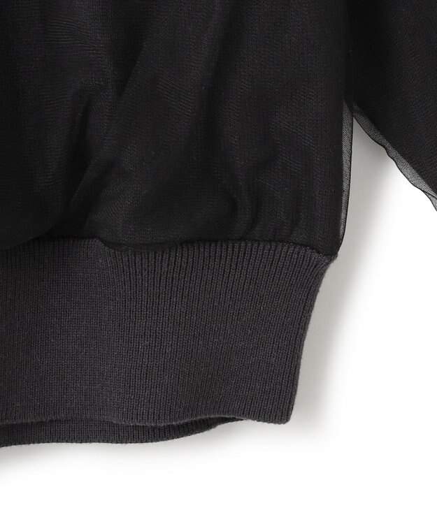 BEIGE， 【洗える】MYRTLE / チュールレイヤードクルーネックトップス Slate