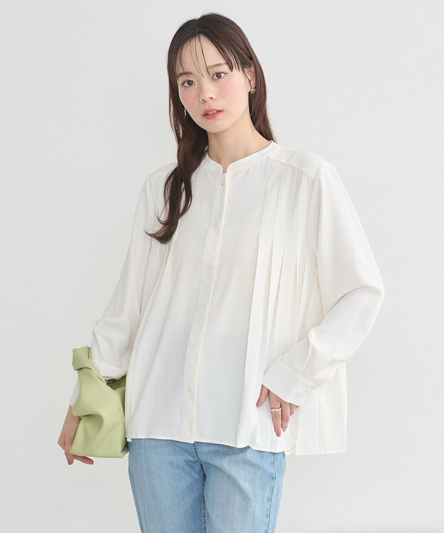 earth music&ecology バックプリーツブラウス Off White