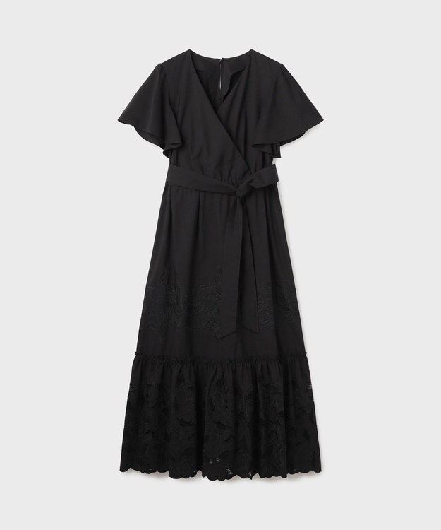 GRACE CONTINENTAL カットワーク刺繍ワンピース ブラック