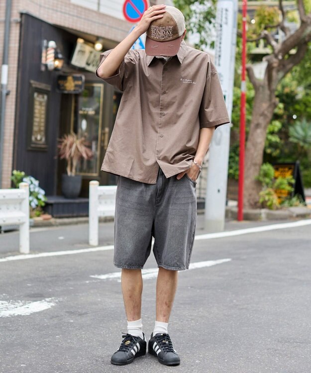 WEGO 【ユニセックス着用ITEM/吸収速乾】ピグメントDRYシャツ ブラウンその他