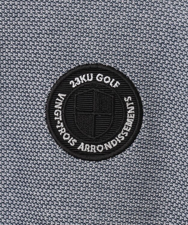 23区GOLF 定番人気【MEN/キングサイズ】ハニカムカノコ 長袖ポロシャツ グレー系