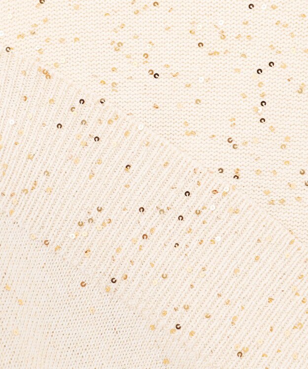 BEIGE， 【洗える】FENNEL / コットンスパンコール半袖ニット Meringue