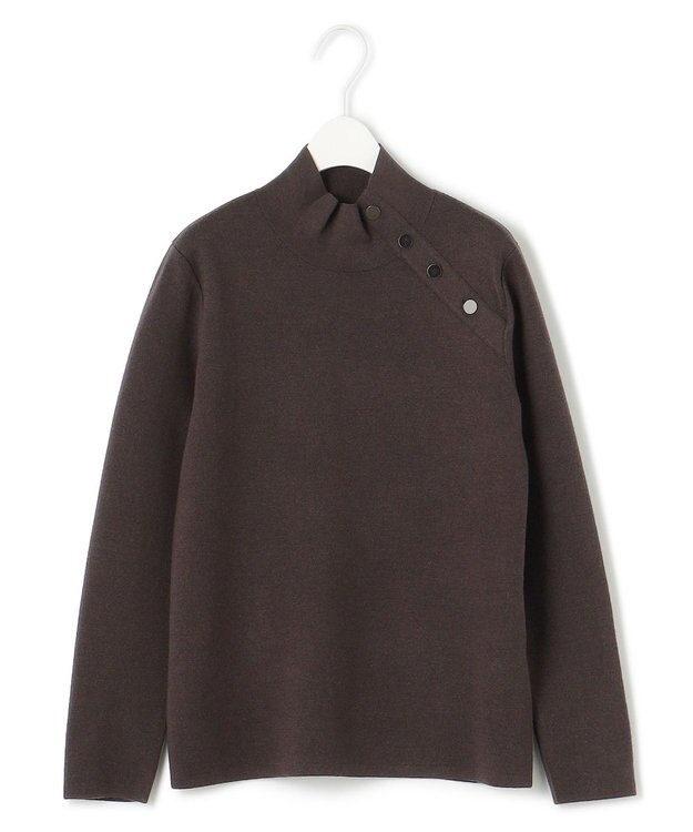 ICB L 【洗える】ウールブレンドスムース ハイネックプルオーバー バーントブラウン系